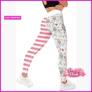 Polyester Blend High Waist Leggings Easter Printed Yoga Workout Pants